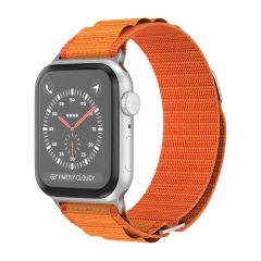 Curea Textil Alpine Loop compatibila cu Apple Watch Ultra 2/Ultra/SE/9/8/7/6/5/4/3/2/1 - 42/44/45/49MM CASEY STUDIOS, Ajustabila, Respirabila Portocaliu 