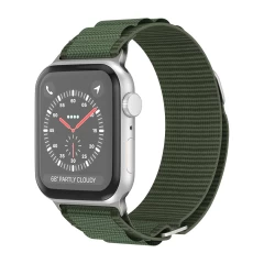 Curea Textil Alpine Loop compatibila cu Apple Watch Ultra 2/Ultra/SE/9/8/7/6/5/4/3/2/1 - 42/44/45/49MM CASEY STUDIOS, Ajustabila, Respirabila Verde Inchis 