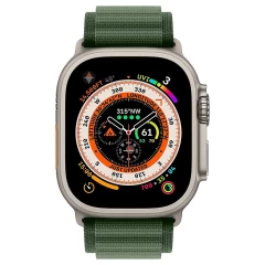Curea Textil Alpine Loop compatibila cu Apple Watch Ultra 2/Ultra/SE/9/8/7/6/5/4/3/2/1 - 42/44/45/49MM CASEY STUDIOS, Ajustabila, Respirabila Verde Inchis