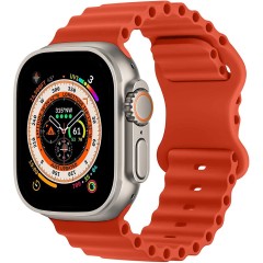 Curea Silicon Ocean Loop compatibila cu Apple Watch SE/9/8/7/6/5/4/3/2/1 - 38/40/41MM CASEY STUDIOS™, Ajustabila, Respirabila, Silicon moale placut la atingere