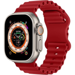 Curea Silicon Ocean Loop compatibila cu Apple Watch SE/9/8/7/6/5/4/3/2/1 - 38/40/41MM CASEY STUDIOS™, Ajustabila, Respirabila, Silicon moale placut la atingere