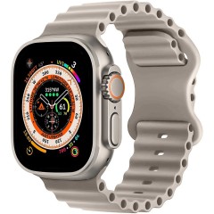 Curea Silicon Ocean Loop compatibila cu Apple Watch Ultra 2/Ultra/SE/9/8/7/6/5/4/3/2/1 - 42/44/45/49MM CASEY STUDIOS™, Ajustabila, Respirabila, Silicon moale placut la atingere