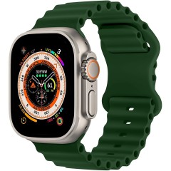 Curea Silicon Ocean Loop compatibila cu Apple Watch Ultra 2/Ultra/SE/9/8/7/6/5/4/3/2/1 - 42/44/45/49MM CASEY STUDIOS™, Ajustabila, Respirabila, Silicon moale placut la atingere