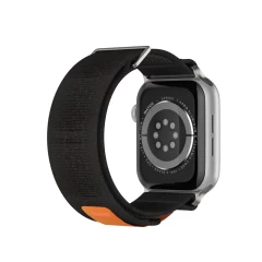 Curea Nailon Trail compatibila cu Apple Watch SE/9/8/7/6/5/4/3/2/1 - 38/40/41MM CASEY STUDIOS, Ajustabila, Respirabila, Material Textil Negru