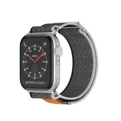 Curea Nailon Trail compatibila cu Apple Watch SE/9/8/7/6/5/4/3/2/1 - 38/40/41MM CASEY STUDIOS, Ajustabila, Respirabila, Material Textil Gri Inchis 