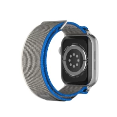Curea Nailon Trail compatibila cu Apple Watch SE/9/8/7/6/5/4/3/2/1 - 38/40/41MM CASEY STUDIOS, Ajustabila, Respirabila, Material Textil Gri Deschis