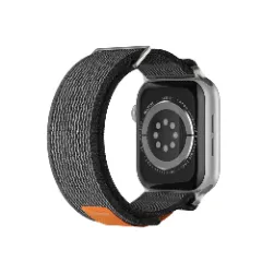 Curea Nailon Trail compatibila cu Apple Watch SE/9/8/7/6/5/4/3/2/1 - 38/40/41MM CASEY STUDIOS, Ajustabila, Respirabila, Material Textil Negru/gri