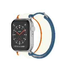 Curea Nailon Trail compatibila cu Apple Watch SE/9/8/7/6/5/4/3/2/1 - 38/40/41MM CASEY STUDIOS, Ajustabila, Respirabila, Material Textil bej / portocaliu 