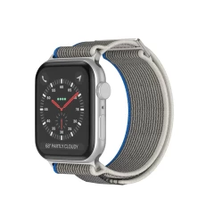 Curea Nailon Trail compatibila cu Apple Watch Ultra 2/Ultra/SE/9/8/7/6/5/4/3/2/1 - 42/44/45/49 MM CASEY STUDIOS, Ajustabila, Respirabila, Material Textil Gri Deschis 