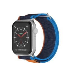 Curea Nailon Trail compatibila cu Apple Watch Ultra 2/Ultra/SE/9/8/7/6/5/4/3/2/1 - 42/44/45/49 MM CASEY STUDIOS, Ajustabila, Respirabila, Material Textil Albastru Inchis 