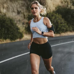 Curea Nailon Trail compatibila cu Apple Watch Ultra 2/Ultra/SE/9/8/7/6/5/4/3/2/1 - 42/44/45/49 MM CASEY STUDIOS, Ajustabila, Respirabila, Material Textil Albastru Inchis