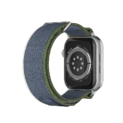 Curea Nailon Trail compatibila cu Apple Watch Ultra 2/Ultra/SE/9/8/7/6/5/4/3/2/1 - 42/44/45/49 MM CASEY STUDIOS, Ajustabila, Respirabila, Material Textil Verde Alb