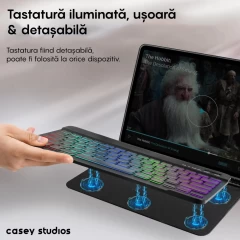 Husa cu Tastatura Iluminata compatibila cu iPad Pro 9.7