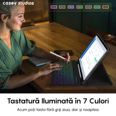 Husa cu Tastatura Iluminata compatibila cu iPad Pro 9.7