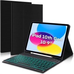 Husa cu Tastatura Iluminata compatibila cu iPad 10th 10.9