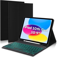 Husa cu Tastatura Iluminata compatibila cu iPad 10th 10.9