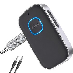 Adaptor Bluetooth 5.3 LAGATO, Receiver Audio AUX 3.5mm, Jack 3.5mm, pentru orice tip de Masina, Portabil, compatibil cu orice Device, Cablu Type-C