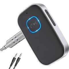 Adaptor Bluetooth 5.3 LAGATO, Receiver Audio AUX 3.5mm, Jack 3.5mm, pentru orice tip de Masina, Portabil, compatibil cu orice Device, Cablu Type-C Negru