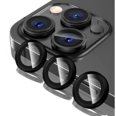 Folie Protectie Lentile Camera pentru iPhone 11 Pro / iPhone 11 Pro Max, Casey Studios MaxDefense+,  Ultra HD, Protectie Profesionala Camere 3D, Anti Amprente, Anti Zgarieturi, Anti Socuri Negru 