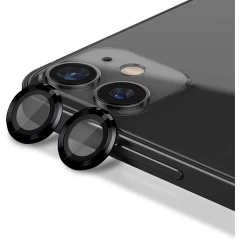 Folie Protectie Lentile Camera pentru iPhone 11, Casey Studios MaxDefense+,  Ultra HD, Protectie Profesionala Camere 3D, Anti Amprente, Anti Zgarieturi, Anti Socuri Negru 