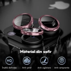 Folie Protectie Lentile Camera pentru iPhone 11, Casey Studios MaxDefense+,  Ultra HD, Protectie Profesionala Camere 3D, Anti Amprente, Anti Zgarieturi, Anti Socuri Roz