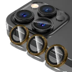 Folie Protectie Lentile Camera pentru iPhone 13 Pro / iPhone 13 Pro Max, Casey Studios MaxDefense+, Ultra HD, Anti Amprente, Anti Zgarieturi, Anti Socuri Galben 