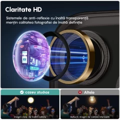 Folie Protectie Lentile Camera pentru iPhone 14 Pro / iPhone 14 Pro Max, Casey Studios MaxDefense+, Ultra HD, Anti Amprente, Anti Zgarieturi, Anti Socuri Galben