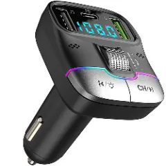 Modulator FM G01 Pro, Bluetooth 5.3, Transmitator FM cu Incarcare, 2 x port USB, Port USB Type-C, Fast Charge, compatibil cu orice Device, Afisaz LED Negru