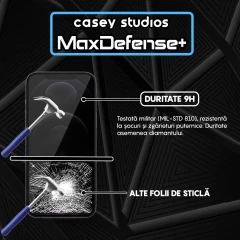 Folie Sticla CASEY STUDIOS pentru iPhone 12 Pro Max, MaxDefense+ Privacy, Full Glue, Sticla Securizata, Duritate Militara, Ultra HD, Protectie Profesionala Ecran 3D, Anti Zgarieturi, Anti Socuri Negru