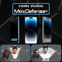 Folie Sticla CASEY STUDIOS pentru iPhone 7 Plus / 8 Plus, MaxDefense+ Privacy, Full Glue, Sticla Securizata, Duritate Militara, Ultra HD, Protectie Profesionala Ecran 3D, Anti Zgarieturi, Anti Socuri Negru