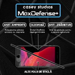 Folie Sticla CASEY STUDIOS pentru iPhone 7 Plus / 8 Plus, MaxDefense+ Classic, Full Glue, Sticla Securizata, Duritate Militara, Ultra HD, Protectie Profesionala Ecran 3D, Anti Zgarieturi, Anti Socuri Transparent