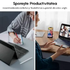 Husa cu Tastatura Iluminata si TouchPad compatibila cu iPad Mini 5/4/3/2/1 7.9