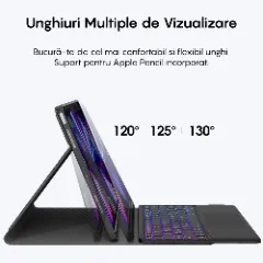 Husa cu Tastatura Iluminata si TouchPad compatibila cu iPad Mini 5/4/3/2/1 7.9