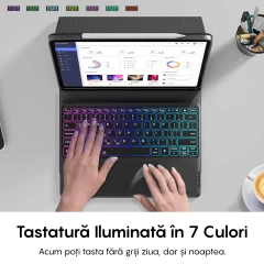 Husa cu Tastatura Iluminata si TouchPad compatibila cu iPad Pro 11