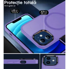 Husa MagSafe pentru iPhone 11, CASEY STUDIOS, de Protectie, Slim, pentru Incarcare Wireless, Margini Ridicate pentru Protectia Ecranului si a Camerelor Light Purple
