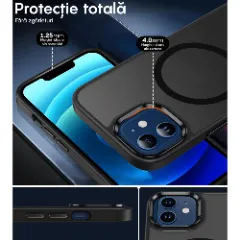 Husa MagSafe pentru iPhone 11, CASEY STUDIOS, de Protectie, Slim, pentru Incarcare Wireless, Margini Ridicate pentru Protectia Ecranului si a Camerelor Black