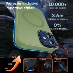 Husa MagSafe pentru iPhone 11, CASEY STUDIOS, de Protectie, Slim, pentru Incarcare Wireless, Margini Ridicate pentru Protectia Ecranului si a Camerelor verde deschis