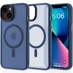 Husa MagSafe pentru iPhone 13, CASEY STUDIOS, de Protectie, Slim, pentru Incarcare Wireless, Margini Ridicate pentru Protectia Ecranului si a Camerelor Gentleman Blue 