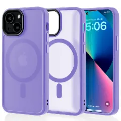 Husa MagSafe pentru iPhone 13 Mini, CASEY STUDIOS, de Protectie, Slim, pentru Incarcare Wireless, Margini Ridicate pentru Protectia Ecranului si a Camerelor Light Purple 