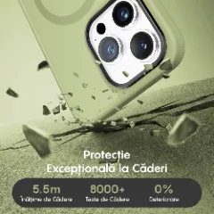 Husa MagSafe pentru iPhone 13 Pro Max, CASEY STUDIOS, de Protectie, Slim, pentru Incarcare Wireless, Margini Ridicate pentru Protectia Ecranului si a Camerelor verde deschis