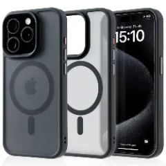 Husa MagSafe pentru iPhone 15, CASEY STUDIOS, de Protectie, Slim, pentru Incarcare Wireless, Margini Ridicate pentru Protectia Ecranului si a Camerelor Black 