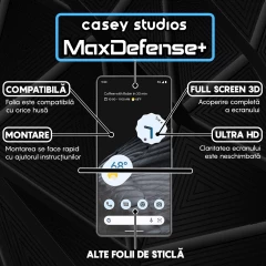 Folie Sticla CASEY STUDIOS compatibila cu Google Pixel 7, Full Glue, Duritate Militara, Ultra HD, Anti Zgarieturi, Anti Amprente, Anti Socuri, Margini Negre Negru