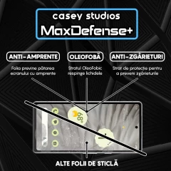 Folie Sticla CASEY STUDIOS compatibila cu Google Pixel 7a, Full Glue, Duritate Militara, Ultra HD, Anti Zgarieturi, Anti Amprente, Anti Socuri, Margini Negre Negru