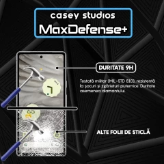 Folie Sticla CASEY STUDIOS compatibila cu Google Pixel 7a, Full Glue, Duritate Militara, Ultra HD, Anti Zgarieturi, Anti Amprente, Anti Socuri, Margini Negre Negru