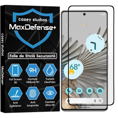 Folie Sticla CASEY STUDIOS compatibila cu Google Pixel 7 Pro, Full Glue, Duritate Militara, Ultra HD, Anti Zgarieturi, Anti Amprente, Anti Socuri, Margini Negre Negru