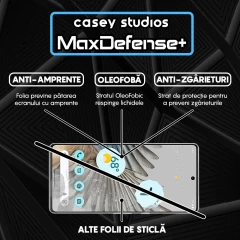 Folie Sticla CASEY STUDIOS compatibila cu Google Pixel 7 Pro, Full Glue, Duritate Militara, Ultra HD, Anti Zgarieturi, Anti Amprente, Anti Socuri, Margini Negre Negru