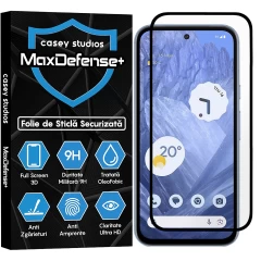 Folie Sticla CASEY STUDIOS compatibila cu Google Pixel 8a, Full Glue, Duritate Militara, Ultra HD, Anti Zgarieturi, Anti Amprente, Anti Socuri, Margini Negre Negru
