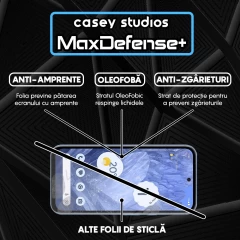 Folie Sticla CASEY STUDIOS compatibila cu Google Pixel 8a, Full Glue, Duritate Militara, Ultra HD, Anti Zgarieturi, Anti Amprente, Anti Socuri, Margini Negre Negru