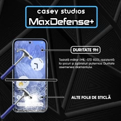 Folie Sticla CASEY STUDIOS compatibila cu Google Pixel 8a, Full Glue, Duritate Militara, Ultra HD, Anti Zgarieturi, Anti Amprente, Anti Socuri, Margini Negre Negru