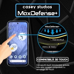 Folie Sticla CASEY STUDIOS compatibila cu Google Pixel 8a, Full Glue, Duritate Militara, Ultra HD, Anti Zgarieturi, Anti Amprente, Anti Socuri, Margini Negre Negru